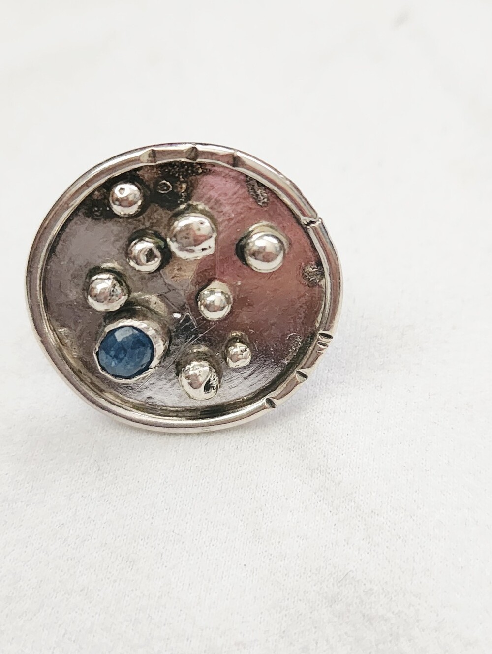 KYANITE ROUND RING HANDMADE IN STERLING SILVER METAL SIZE 7 - Picture 8 of 13